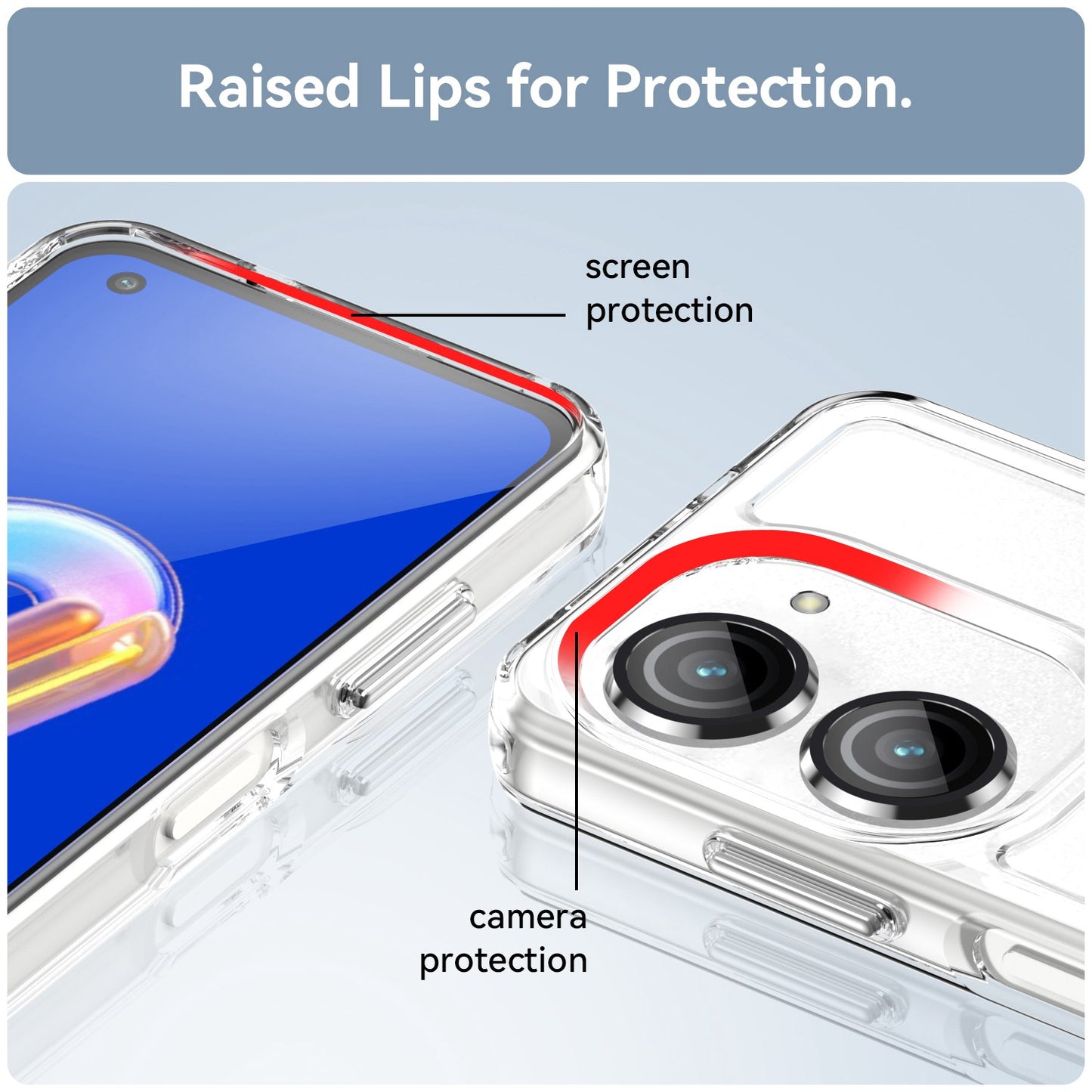 For Asus Zenfone 9 5G Candy Series Air Cushion Shock Absorption Case Soft TPU Brushed Texture Protective Cover