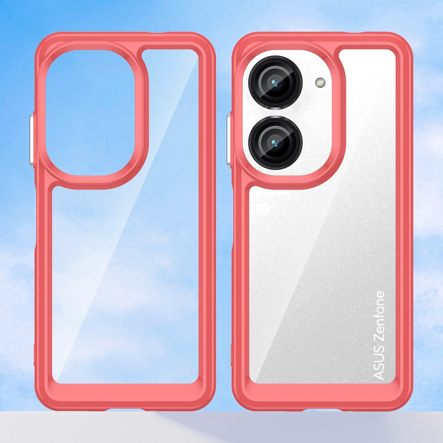 For Asus Zenfone 9 5G TPU + Acrylic Clear Back Phone Protective Case Anti-drop Anti-scratch Back Cover