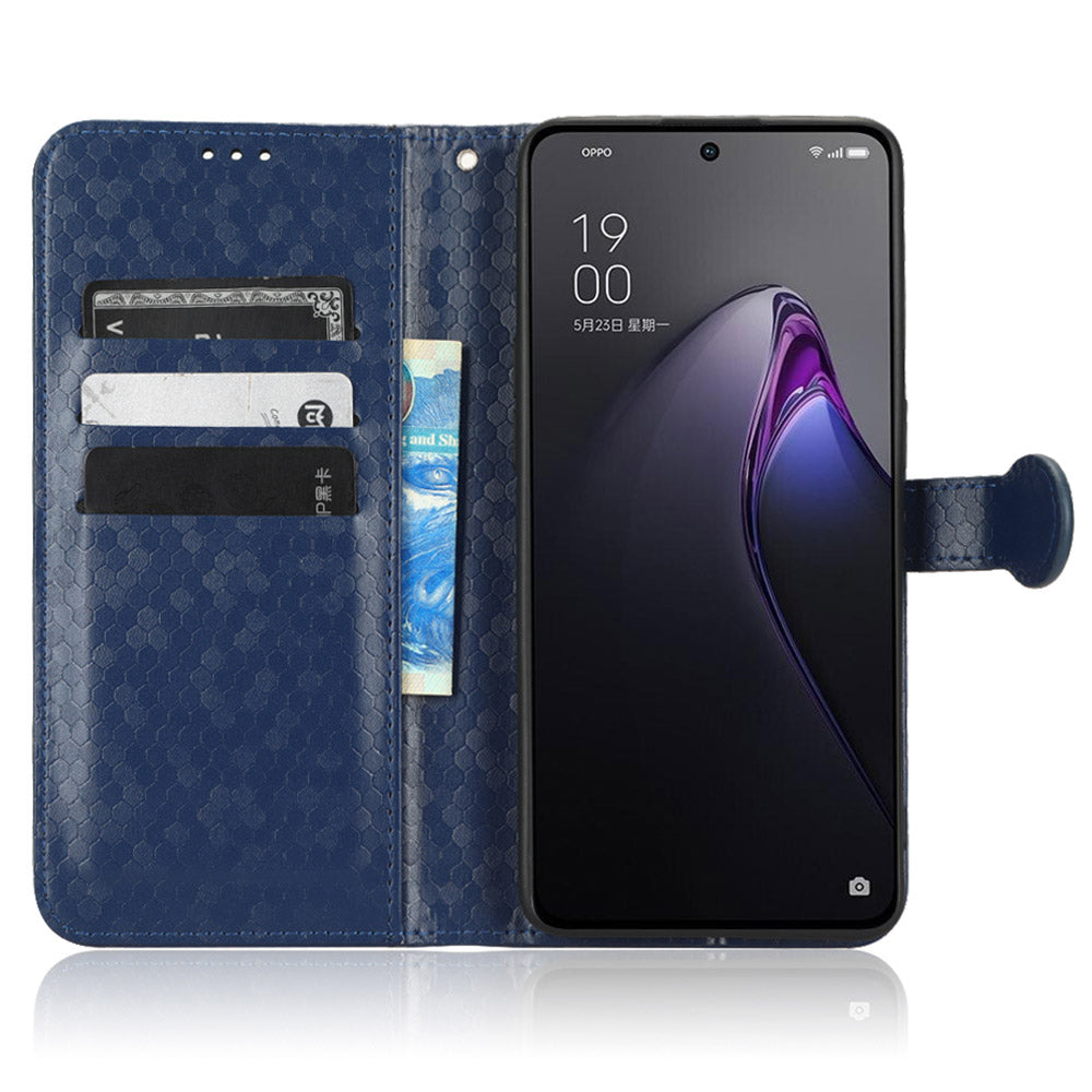 For Oppo Reno8 5G (Global Version) Phone Case Anti-drop Wallet Phone Cover Magnetic Clasp Dot Pattern Imprinted PU Leather Stand Case