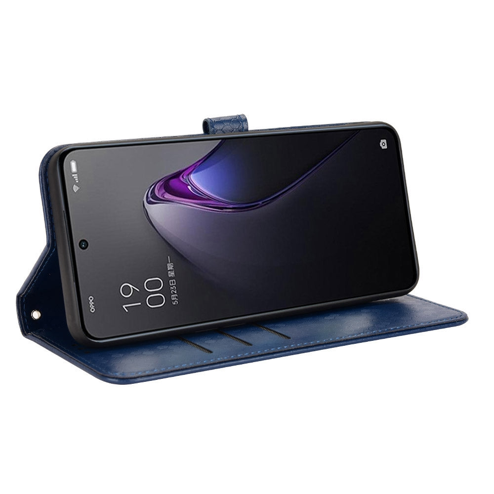 For Oppo Reno8 5G (Global Version) Phone Case Anti-drop Wallet Phone Cover Magnetic Clasp Dot Pattern Imprinted PU Leather Stand Case