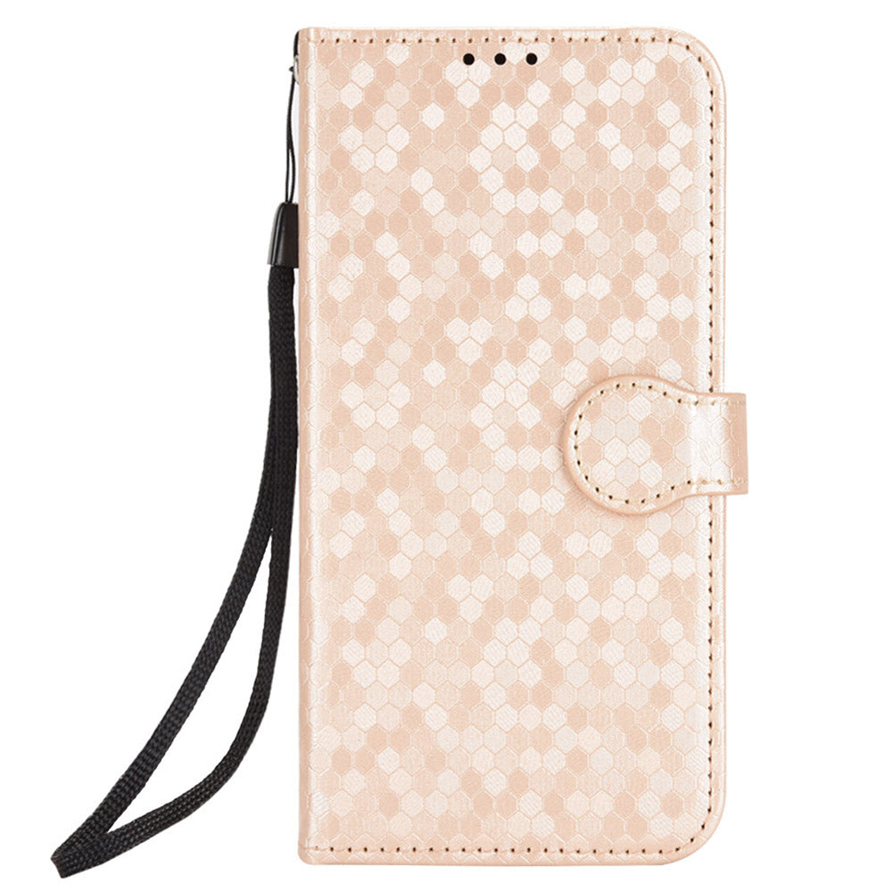 For Oppo Reno8 5G (Global Version) Phone Case Anti-drop Wallet Phone Cover Magnetic Clasp Dot Pattern Imprinted PU Leather Stand Case