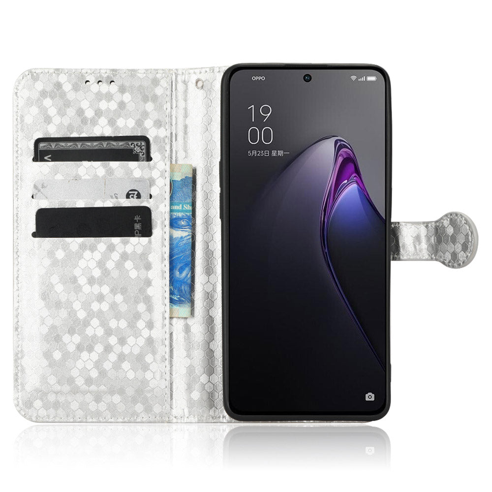 For Oppo Reno8 5G (Global Version) Phone Case Anti-drop Wallet Phone Cover Magnetic Clasp Dot Pattern Imprinted PU Leather Stand Case