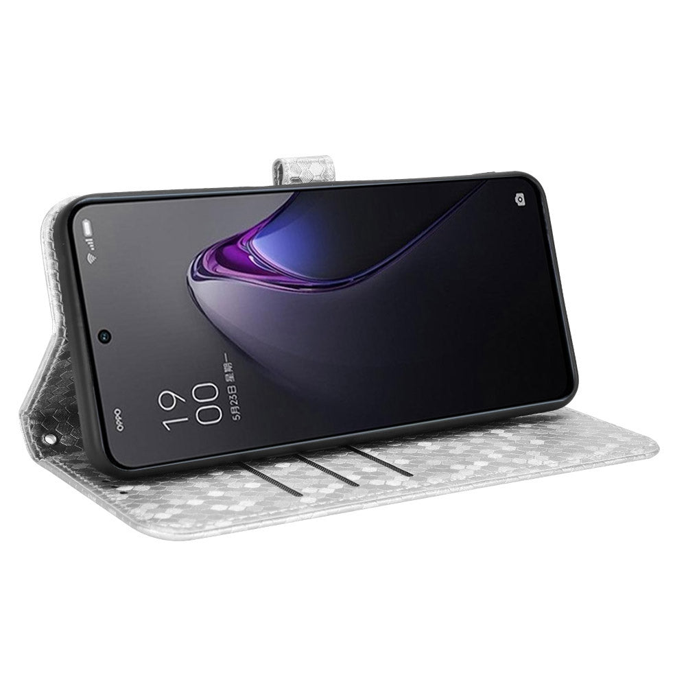 For Oppo Reno8 5G (Global Version) Phone Case Anti-drop Wallet Phone Cover Magnetic Clasp Dot Pattern Imprinted PU Leather Stand Case