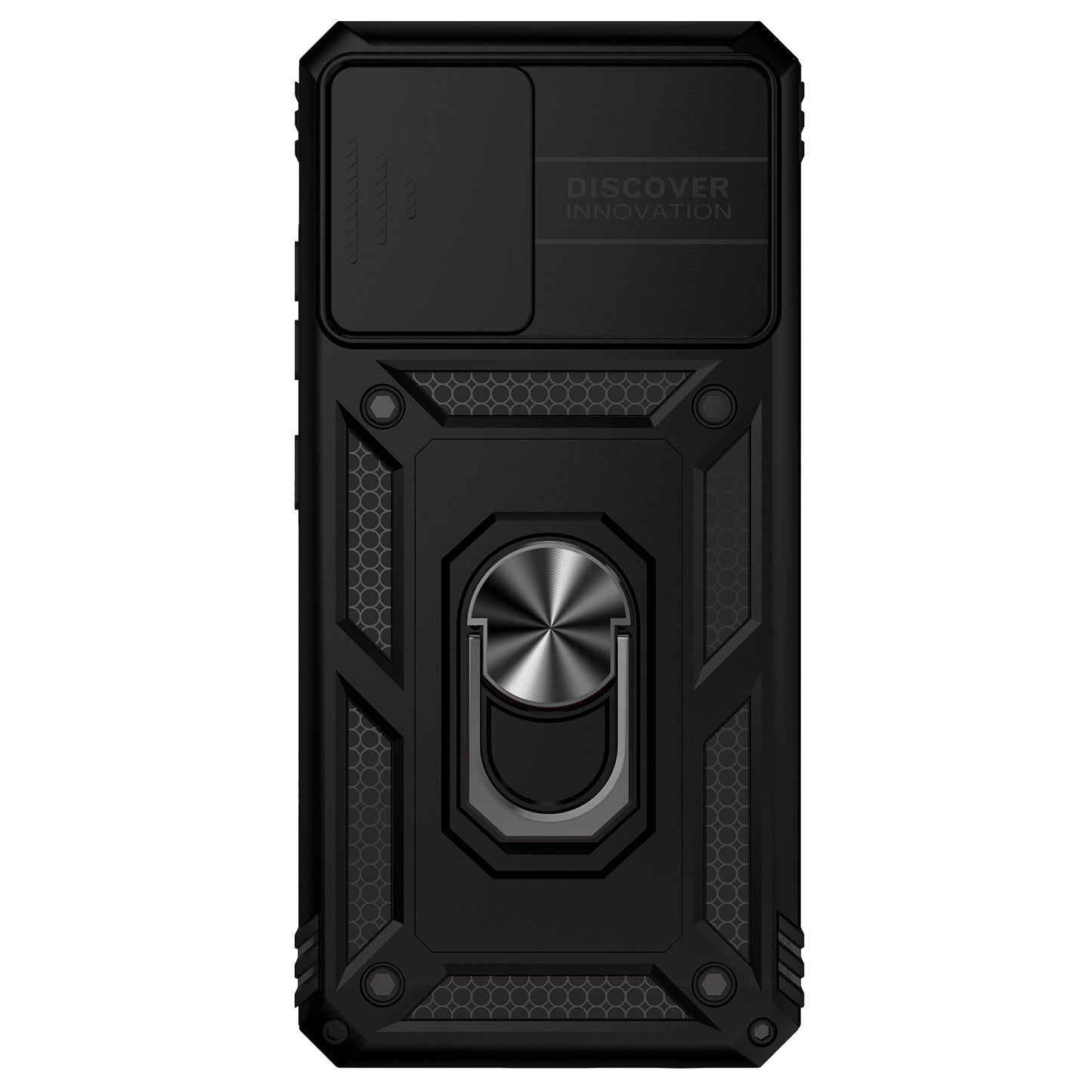 Metal Kickstand Phone Case for Samsung Galaxy A32 4G (EU Version), Shockproof PC + TPU Cover with Slide Camera Protection
