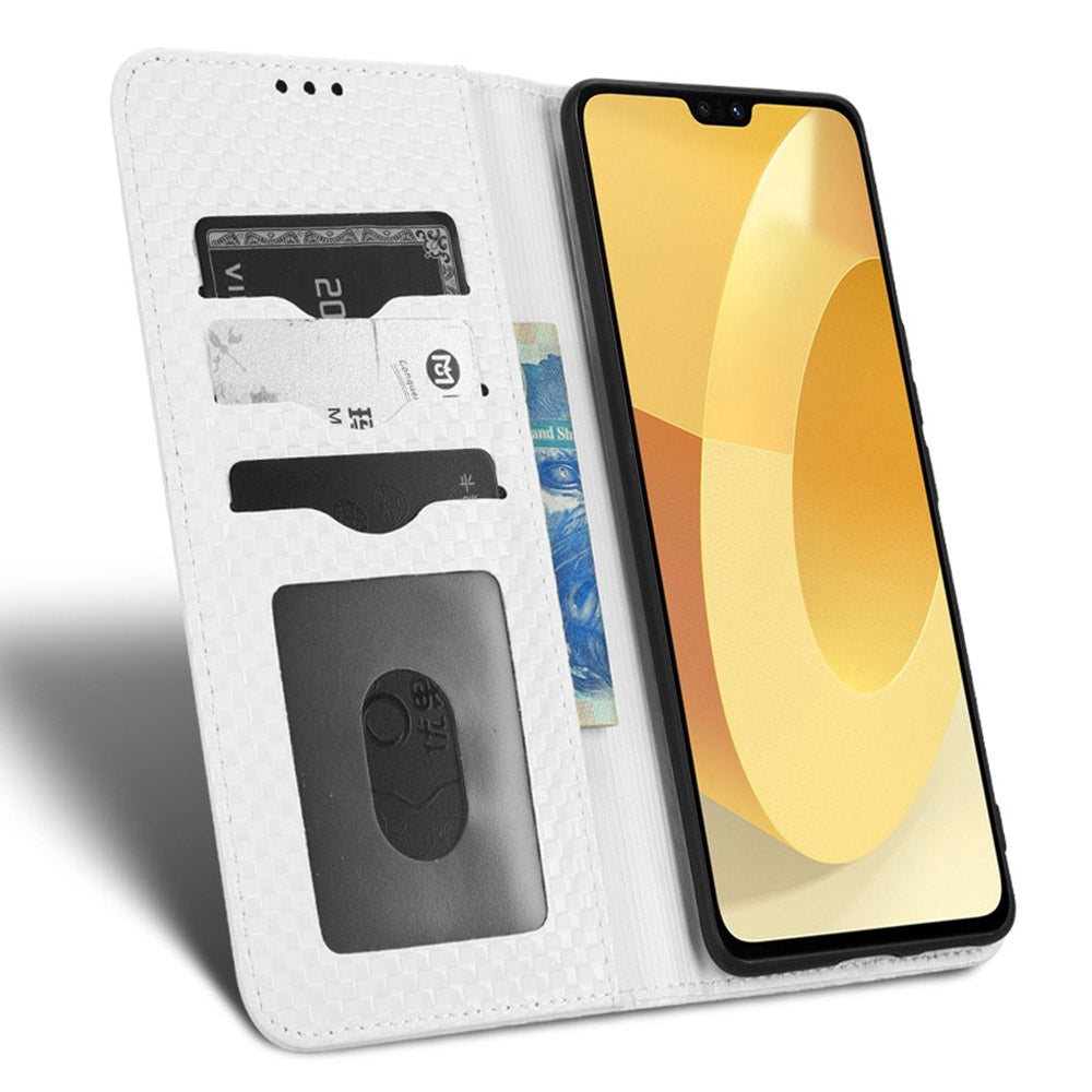 For vivo S12 Pro / V23 Pro 5G Anti-fall Magnetic Auto-absorbed Grid Texture PU Leather Stand Case Cell Phone Wallet Cover