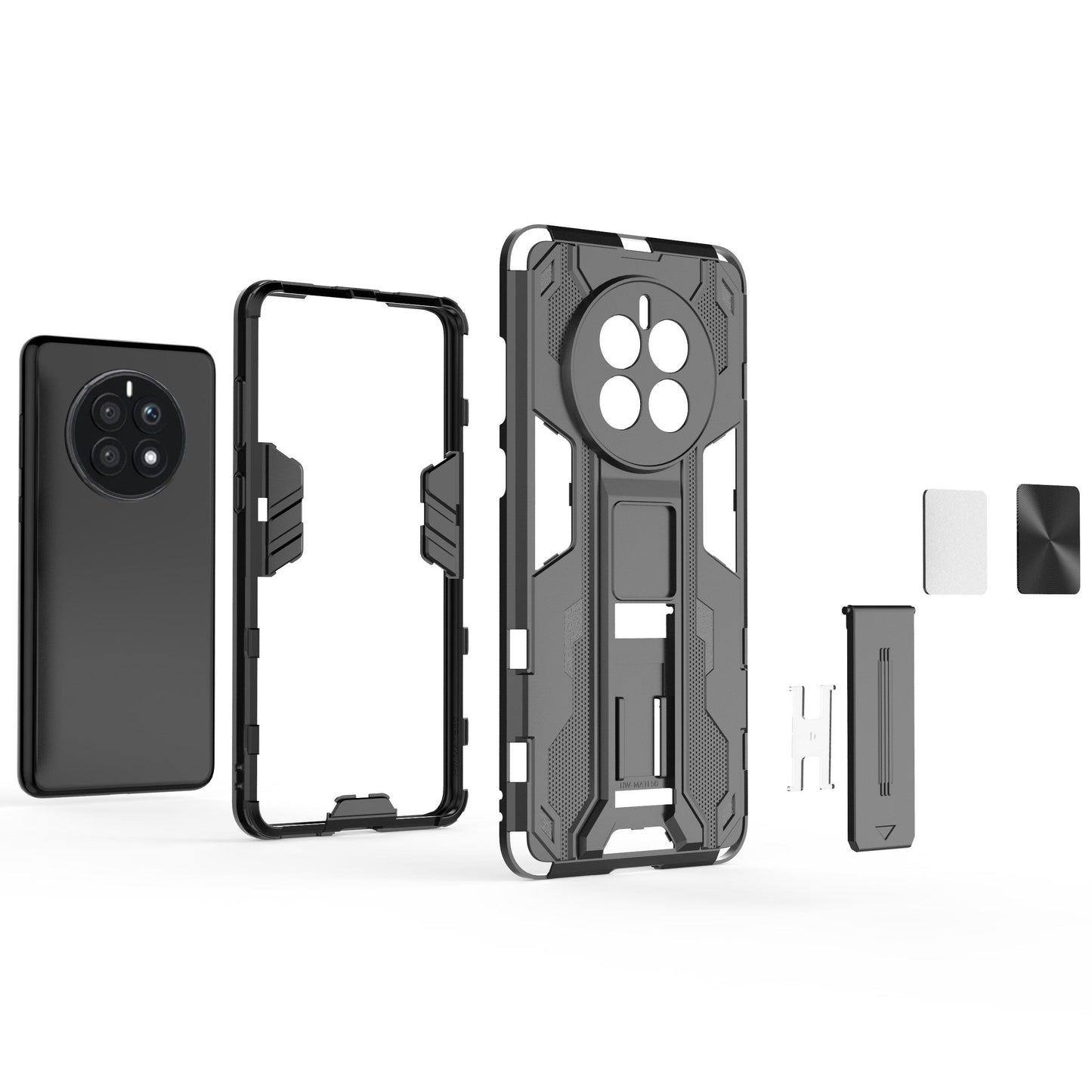 For Huawei Mate 50 4G Kickstand Design Drop-proof Phone Case Anti-scratch Hard PC Soft TPU Hybrid Back Cover
