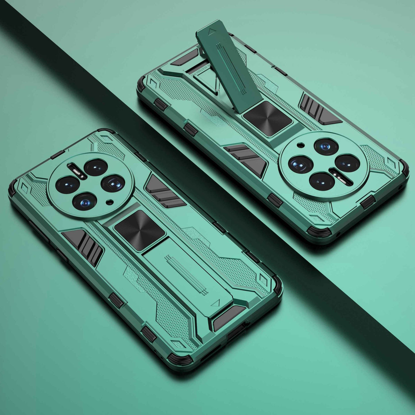 For Huawei Mate 50 Pro 4G Kickstand Design Phone Case Collision Resistant Hard PC Soft TPU Hybrid Back Cover