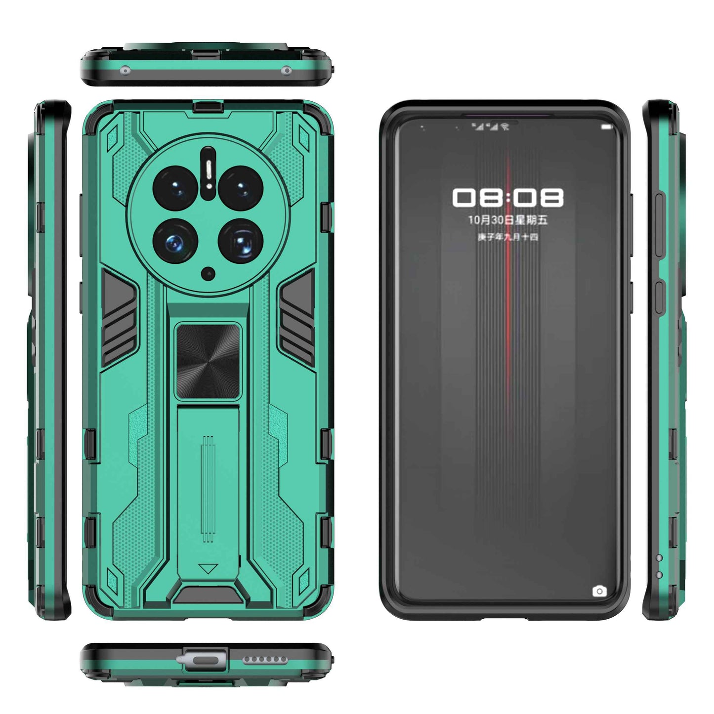 For Huawei Mate 50 Pro 4G Kickstand Design Phone Case Collision Resistant Hard PC Soft TPU Hybrid Back Cover