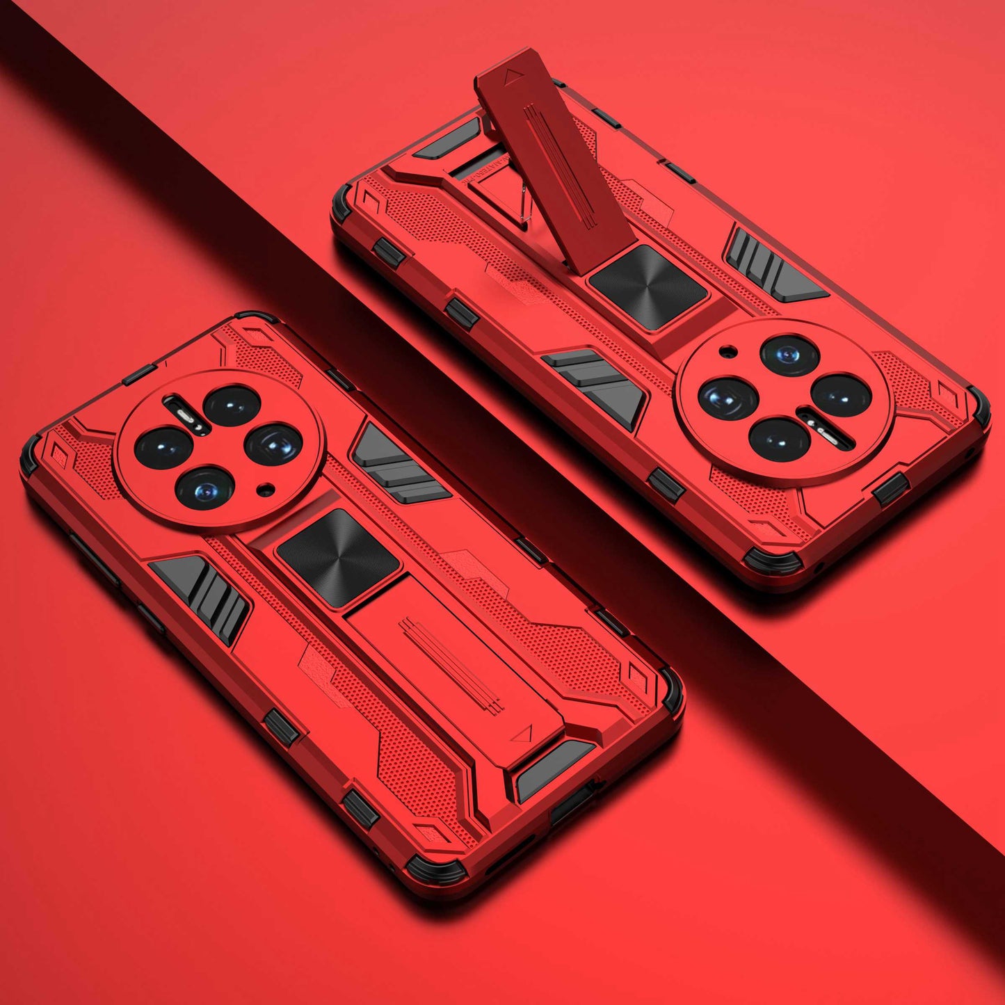 For Huawei Mate 50 Pro 4G Kickstand Design Phone Case Collision Resistant Hard PC Soft TPU Hybrid Back Cover