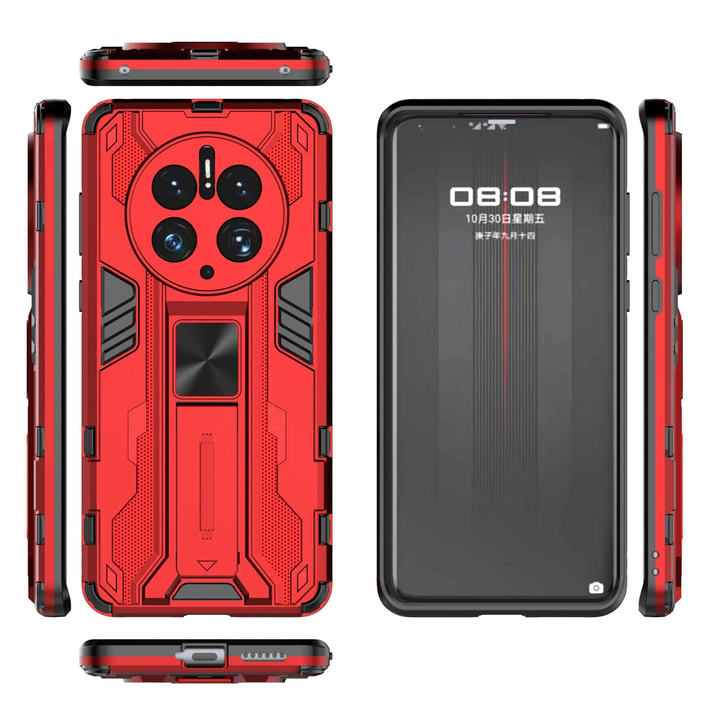 For Huawei Mate 50 Pro 4G Kickstand Design Phone Case Collision Resistant Hard PC Soft TPU Hybrid Back Cover