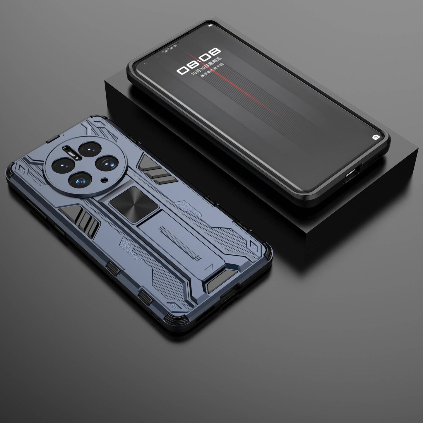For Huawei Mate 50 Pro 4G Kickstand Design Phone Case Collision Resistant Hard PC Soft TPU Hybrid Back Cover