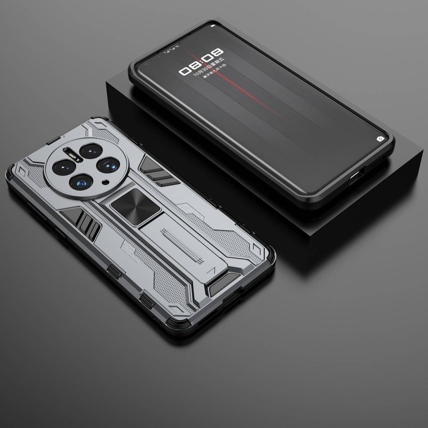 For Huawei Mate 50 Pro 4G Kickstand Design Phone Case Collision Resistant Hard PC Soft TPU Hybrid Back Cover