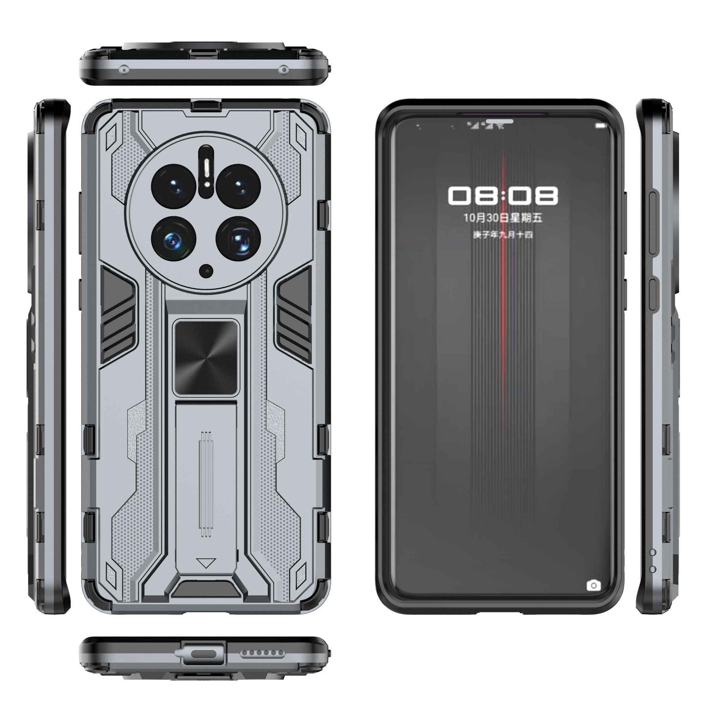 For Huawei Mate 50 Pro 4G Kickstand Design Phone Case Collision Resistant Hard PC Soft TPU Hybrid Back Cover