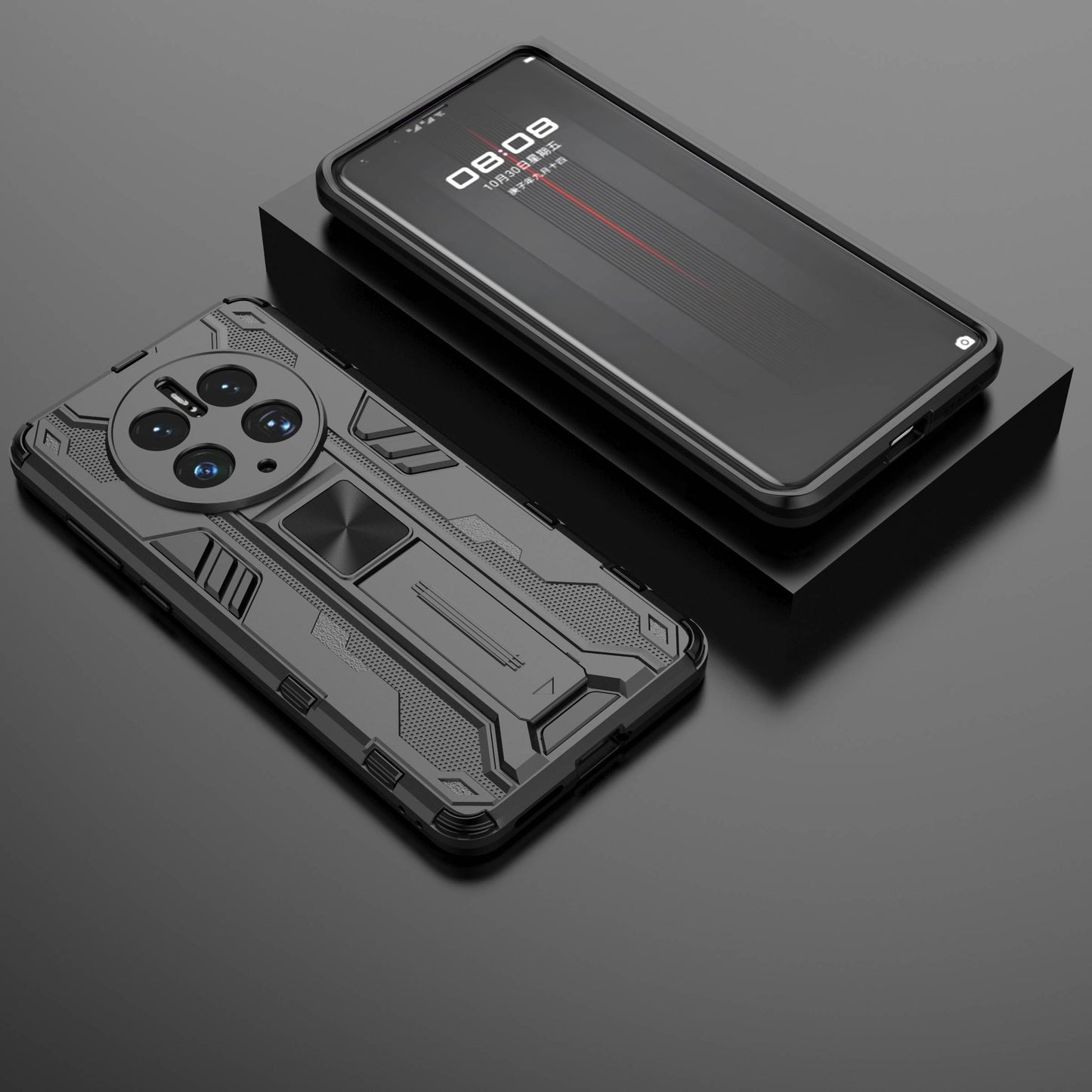 For Huawei Mate 50 Pro 4G Kickstand Design Phone Case Collision Resistant Hard PC Soft TPU Hybrid Back Cover