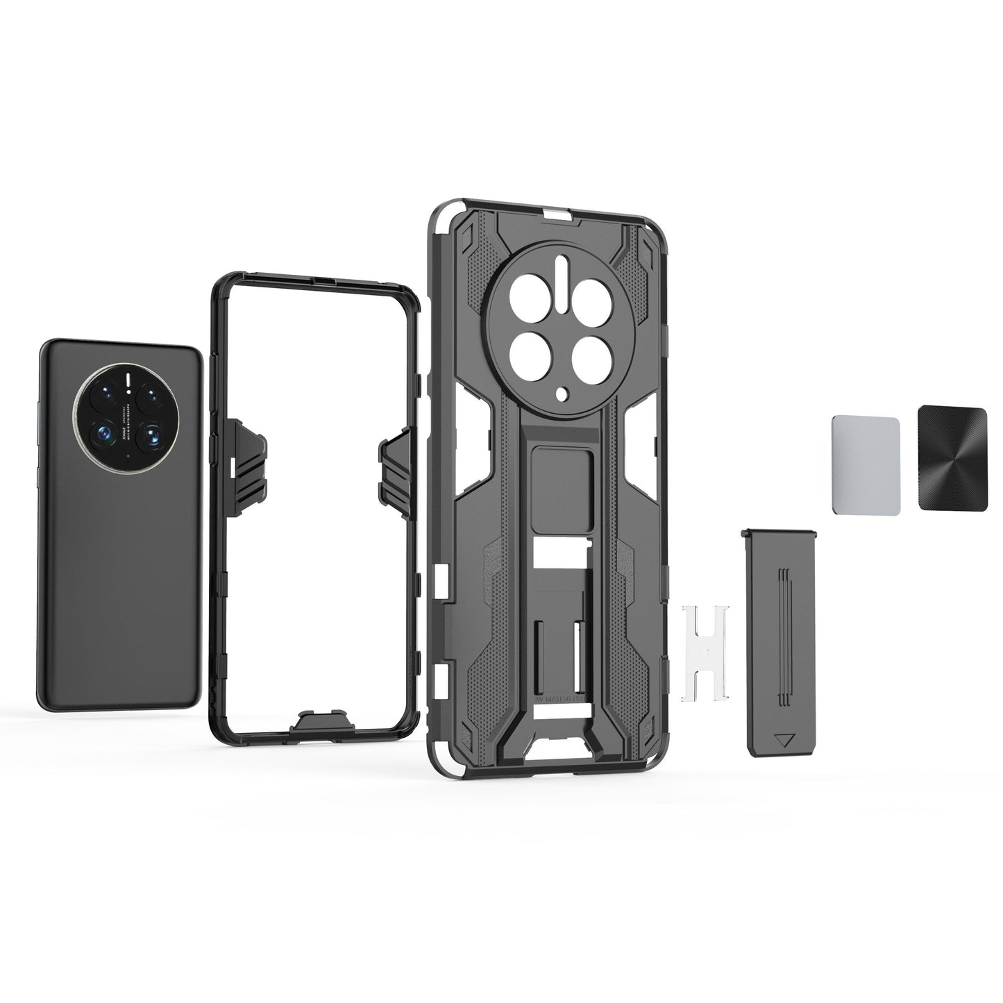 For Huawei Mate 50 Pro 4G Kickstand Design Phone Case Collision Resistant Hard PC Soft TPU Hybrid Back Cover
