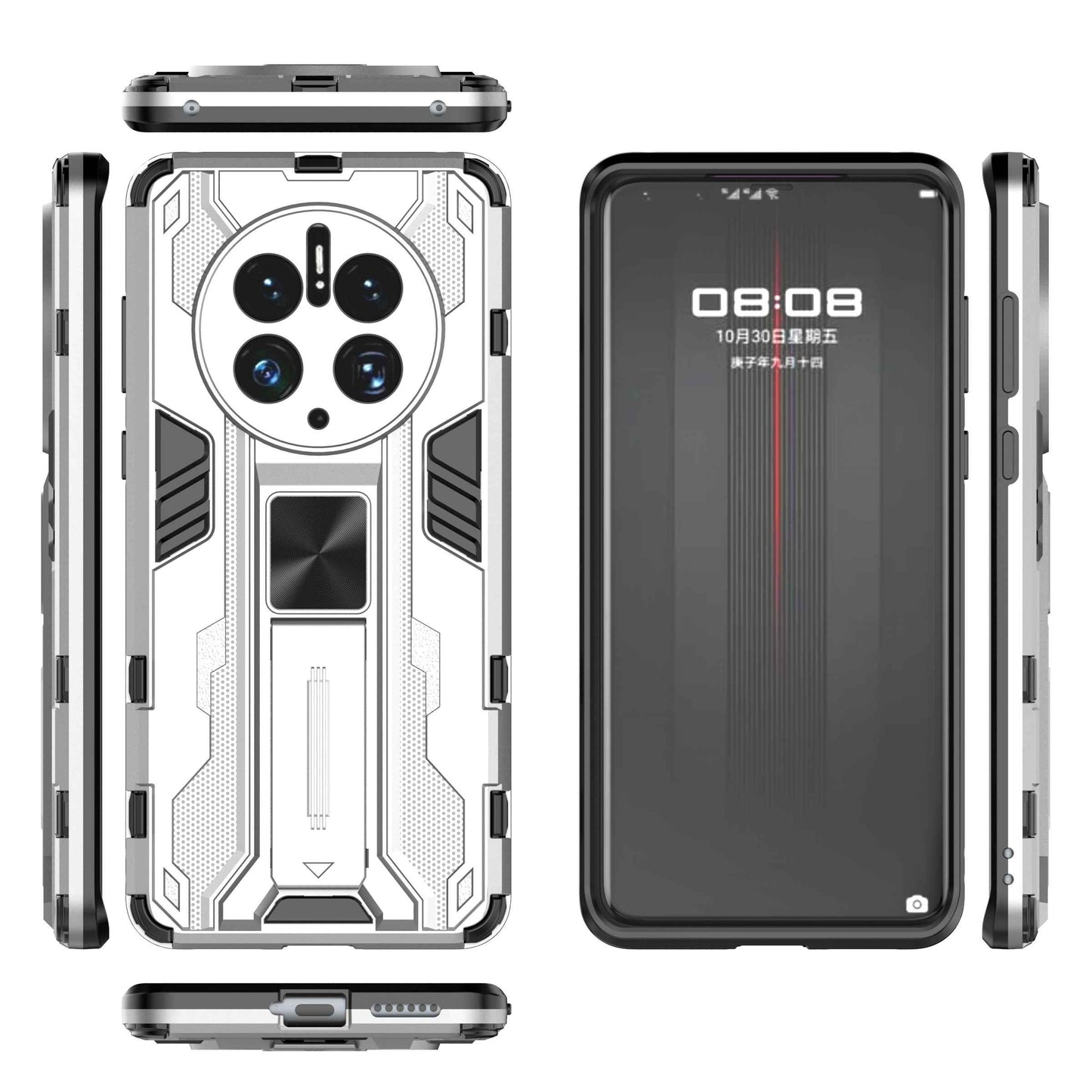 For Huawei Mate 50 Pro 4G Kickstand Design Phone Case Collision Resistant Hard PC Soft TPU Hybrid Back Cover