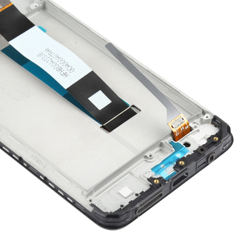 LCD Screen and Digitizer Assembly + Frame for Xiaomi Poco M3 Cell Phone Replacement Parts (Grade C, Without Logo) - Silver