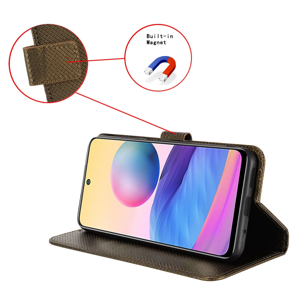 For Huawei Mate 50 Pro 4G Diamond Texture Phone Wallet Cover Anti-fingerprint PU Leather Hands-free Stand Case