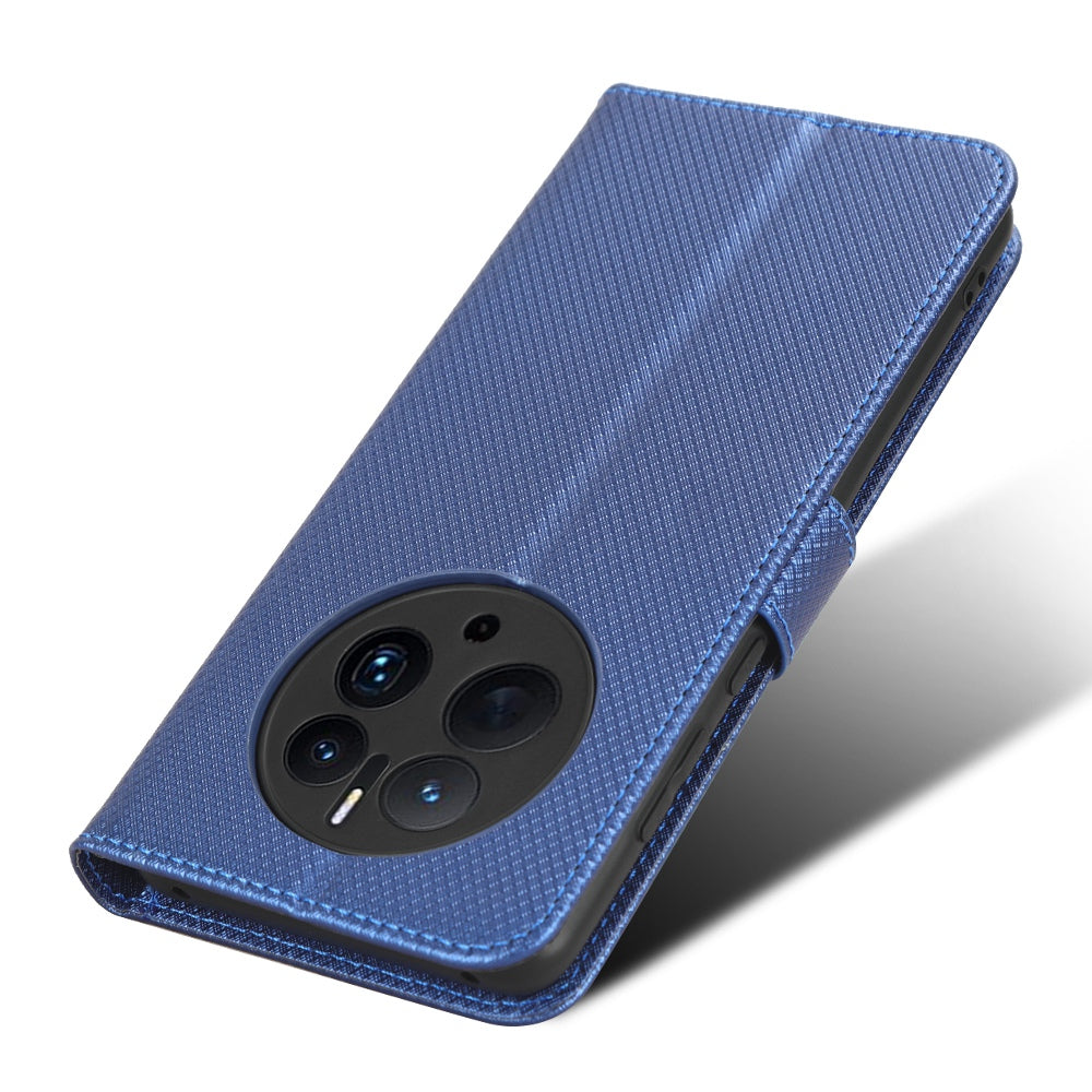 For Huawei Mate 50 Pro 4G Diamond Texture Phone Wallet Cover Anti-fingerprint PU Leather Hands-free Stand Case