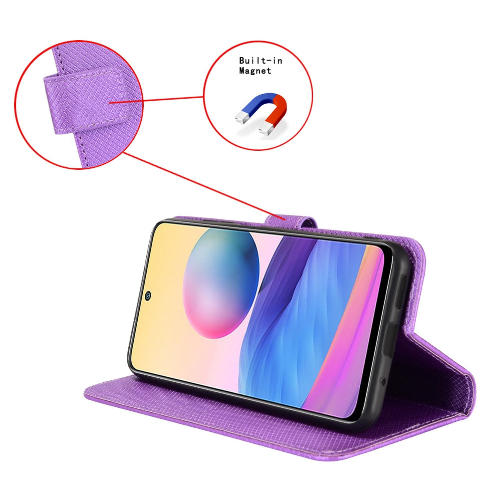 For Huawei Mate 50 Pro 4G Diamond Texture Phone Wallet Cover Anti-fingerprint PU Leather Hands-free Stand Case