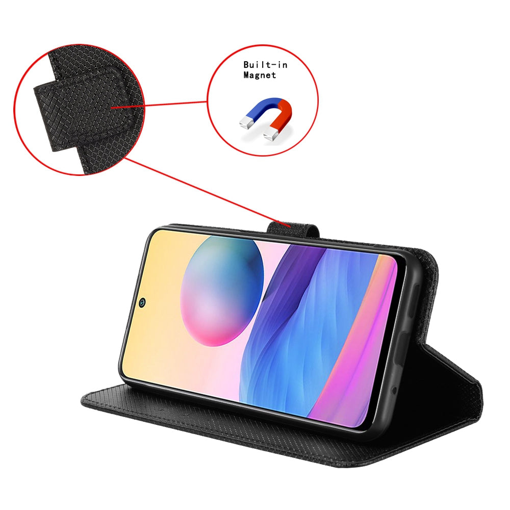 For Huawei Mate 50 Pro 4G Diamond Texture Phone Wallet Cover Anti-fingerprint PU Leather Hands-free Stand Case