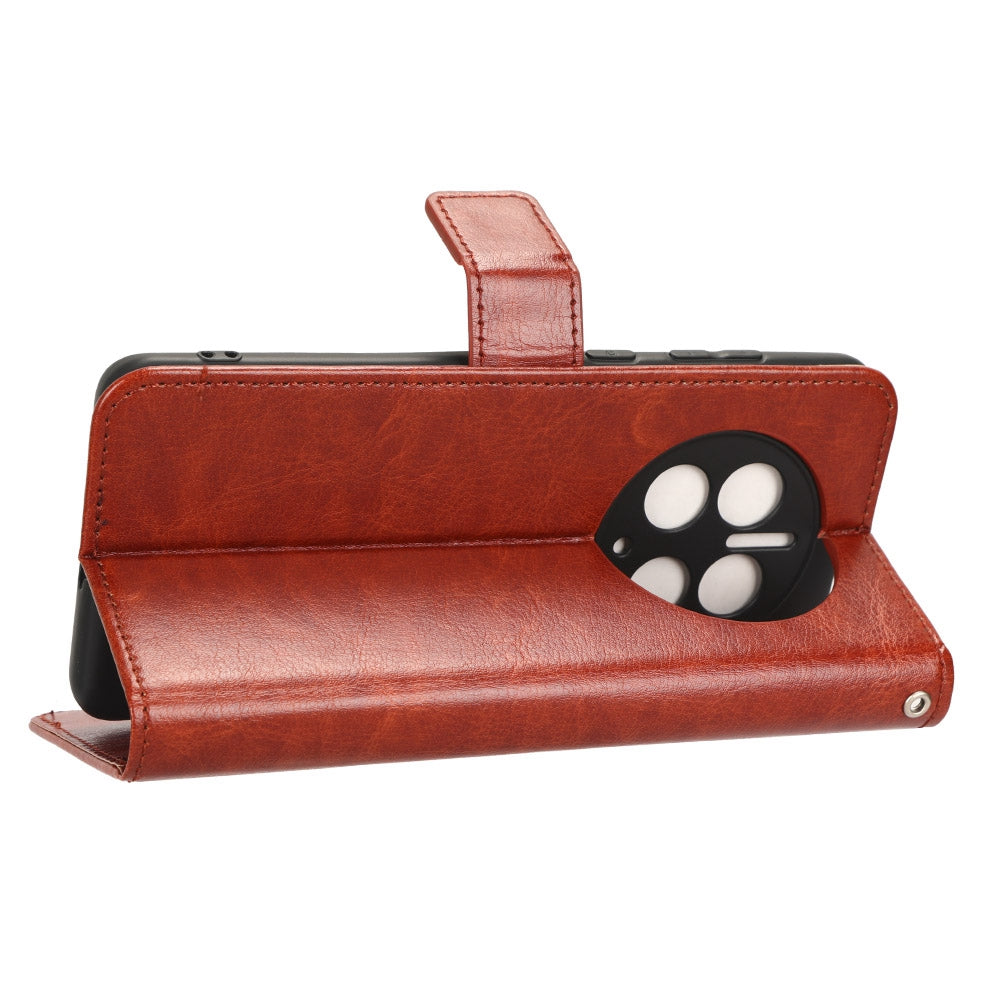 For Huawei Mate 50 Pro 4G Crazy Horse Texture Folio Flip PU Leather Anti-fingerprint Case Stand Wallet Phone Cover