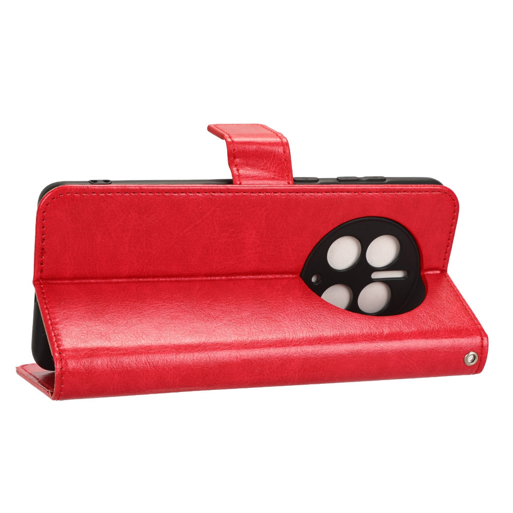 For Huawei Mate 50 Pro 4G Crazy Horse Texture Folio Flip PU Leather Anti-fingerprint Case Stand Wallet Phone Cover