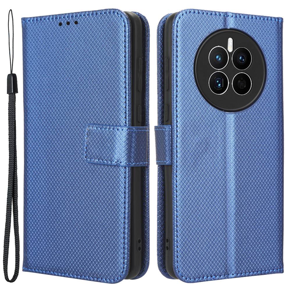 For Huawei Mate 50 4G Diamond Texture Phone Wallet Cover Anti-fingerprint Book Style PU Leather Stand Case