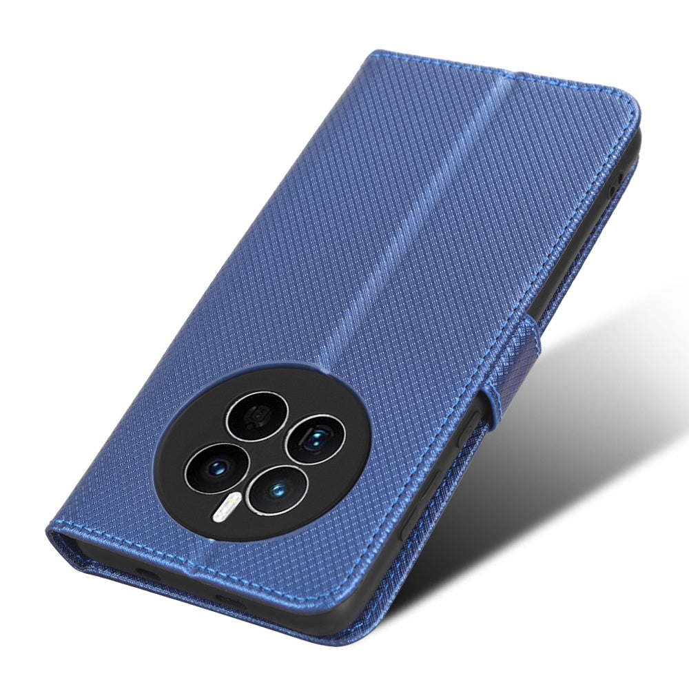 For Huawei Mate 50 4G Diamond Texture Phone Wallet Cover Anti-fingerprint Book Style PU Leather Stand Case