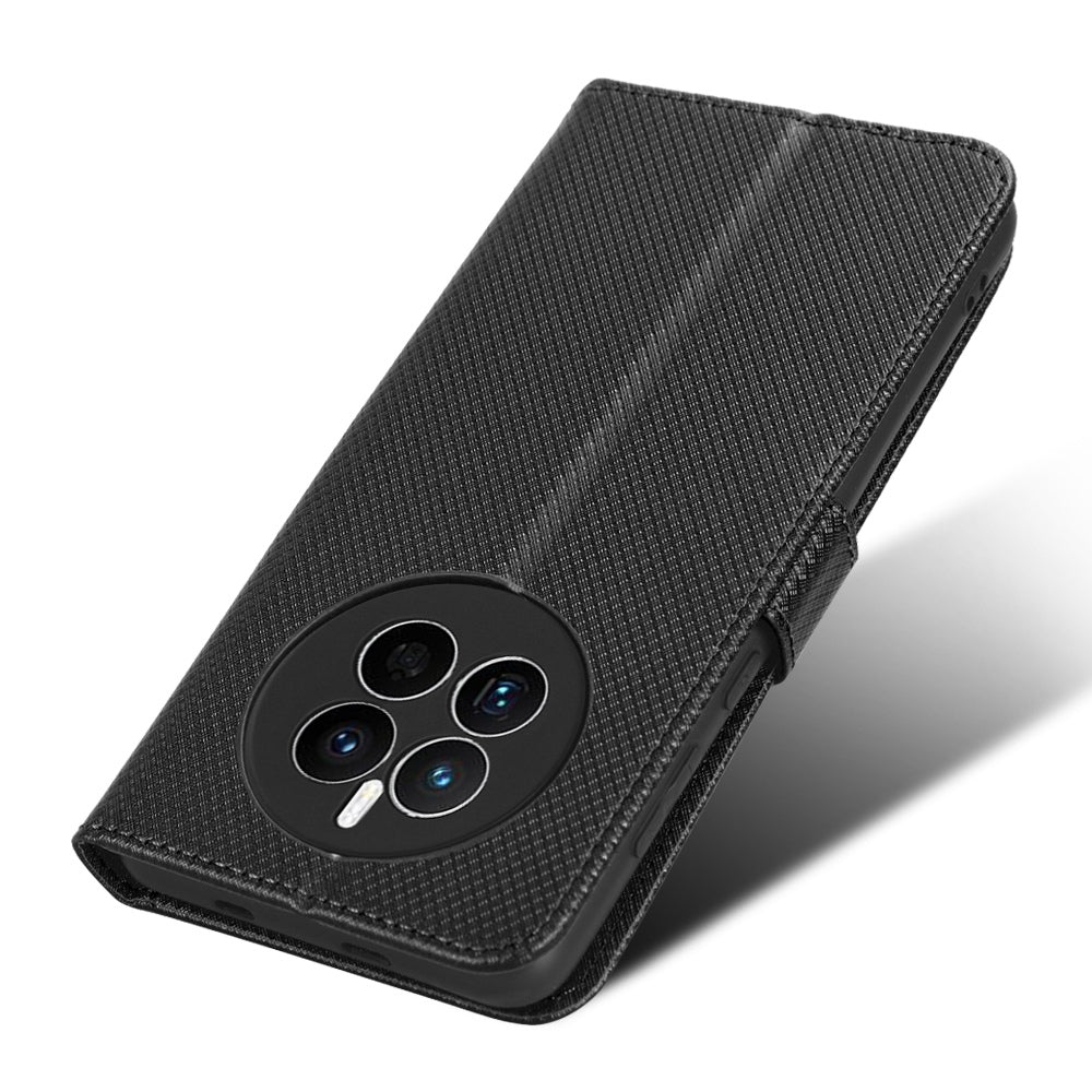 For Huawei Mate 50 4G Diamond Texture Phone Wallet Cover Anti-fingerprint Book Style PU Leather Stand Case