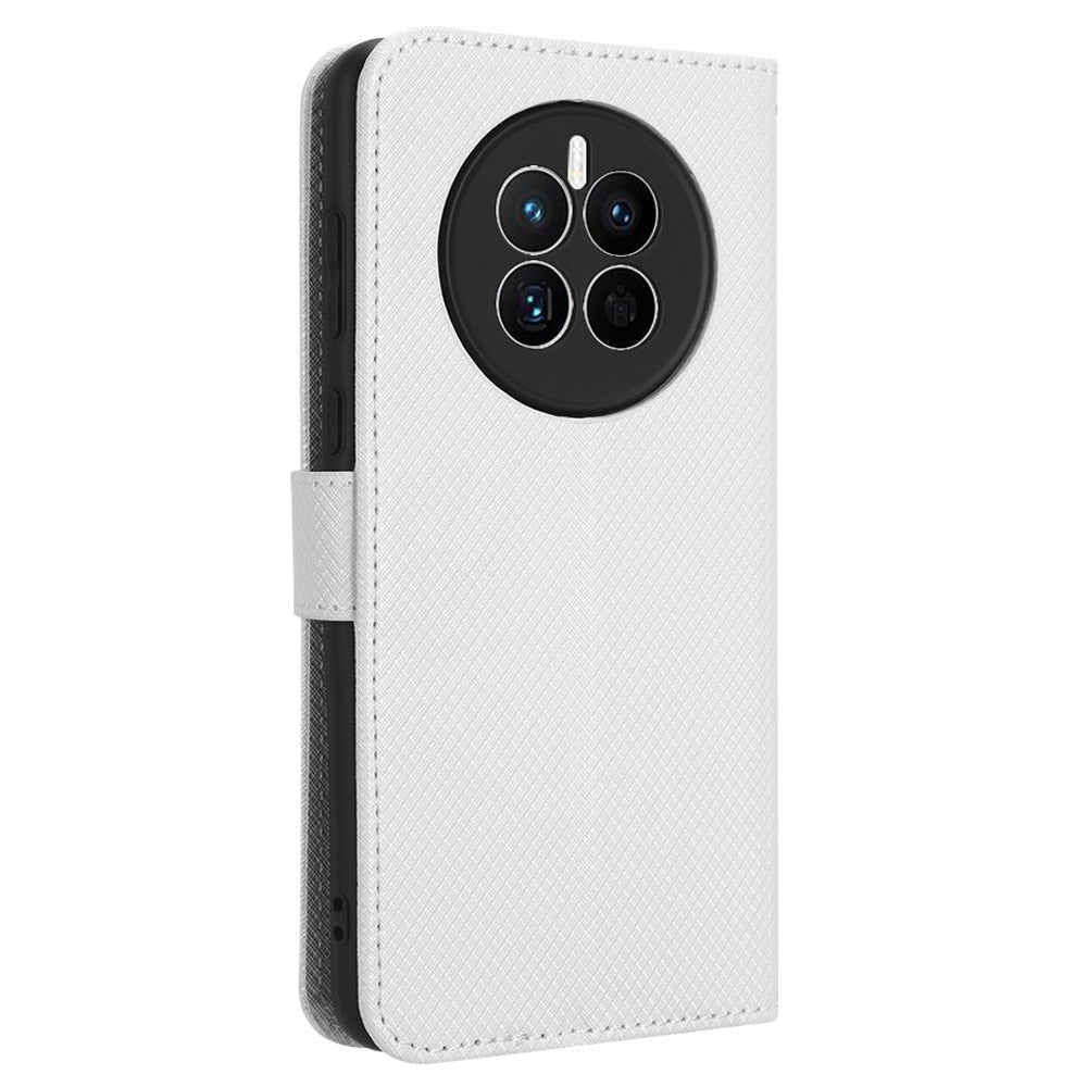 For Huawei Mate 50 4G Diamond Texture Phone Wallet Cover Anti-fingerprint Book Style PU Leather Stand Case