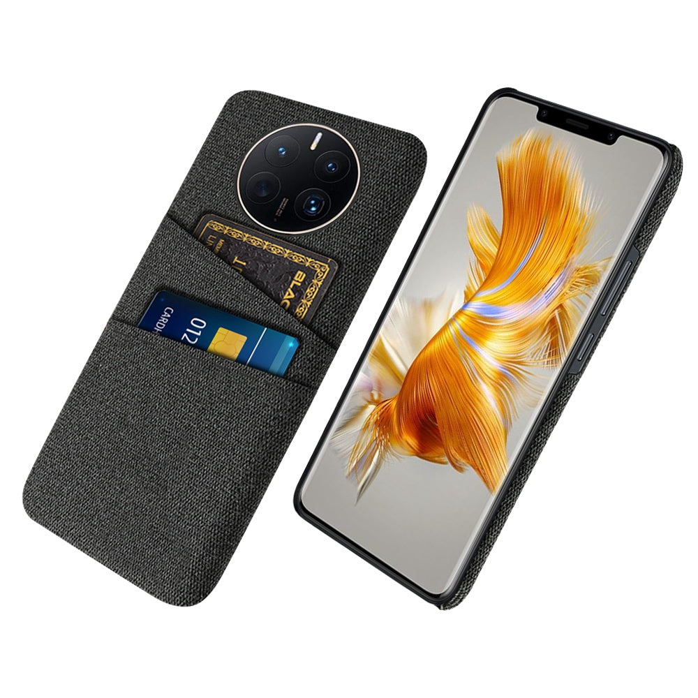 For Huawei Mate 50 Pro 4G Cloth Texture Anti-scratch Phone Case Dual Card Slots Design Protective Back Cover
