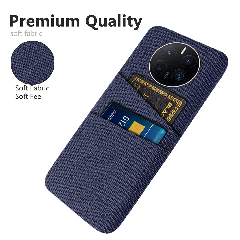 For Huawei Mate 50 Pro 4G Cloth Texture Anti-scratch Phone Case Dual Card Slots Design Protective Back Cover