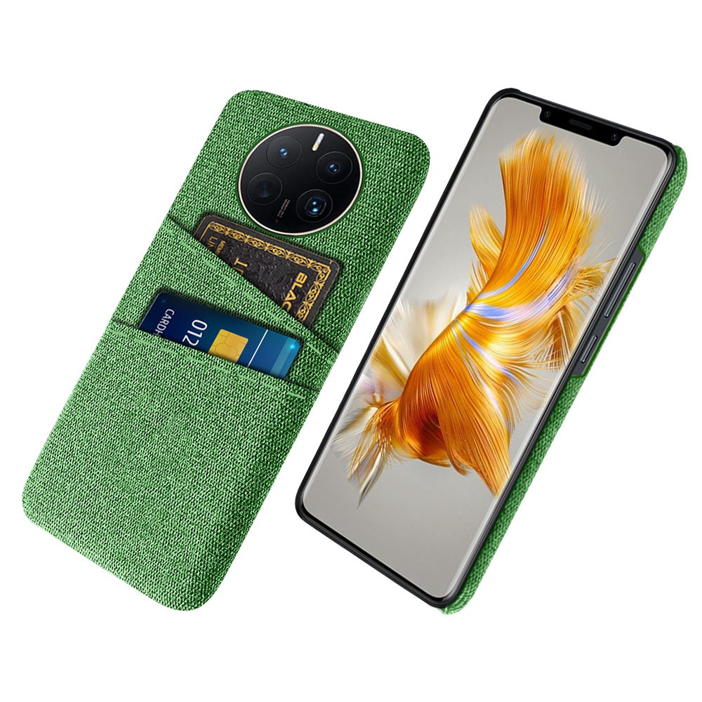 For Huawei Mate 50 Pro 4G Cloth Texture Anti-scratch Phone Case Dual Card Slots Design Protective Back Cover