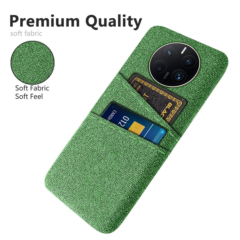 For Huawei Mate 50 Pro 4G Cloth Texture Anti-scratch Phone Case Dual Card Slots Design Protective Back Cover
