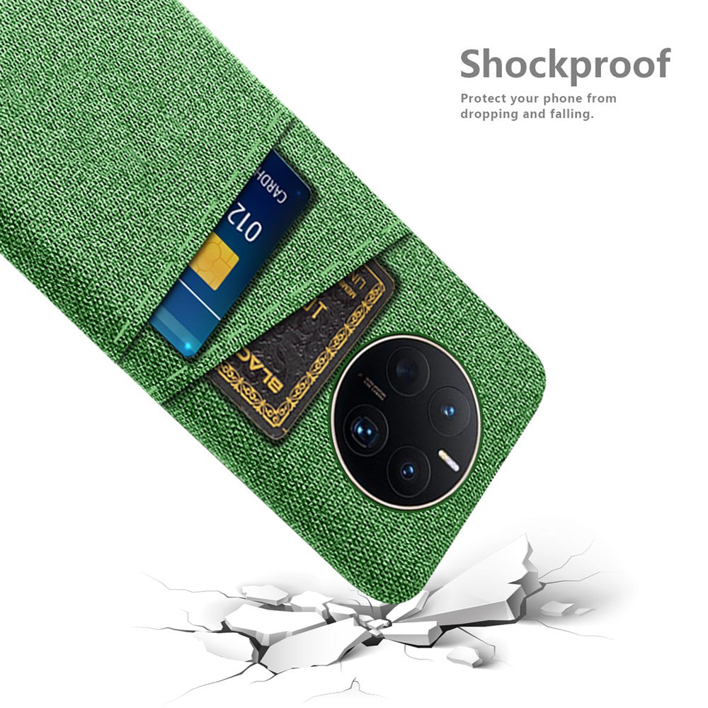 For Huawei Mate 50 Pro 4G Cloth Texture Anti-scratch Phone Case Dual Card Slots Design Protective Back Cover