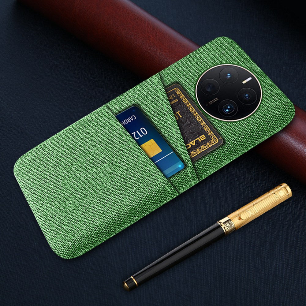 For Huawei Mate 50 Pro 4G Cloth Texture Anti-scratch Phone Case Dual Card Slots Design Protective Back Cover