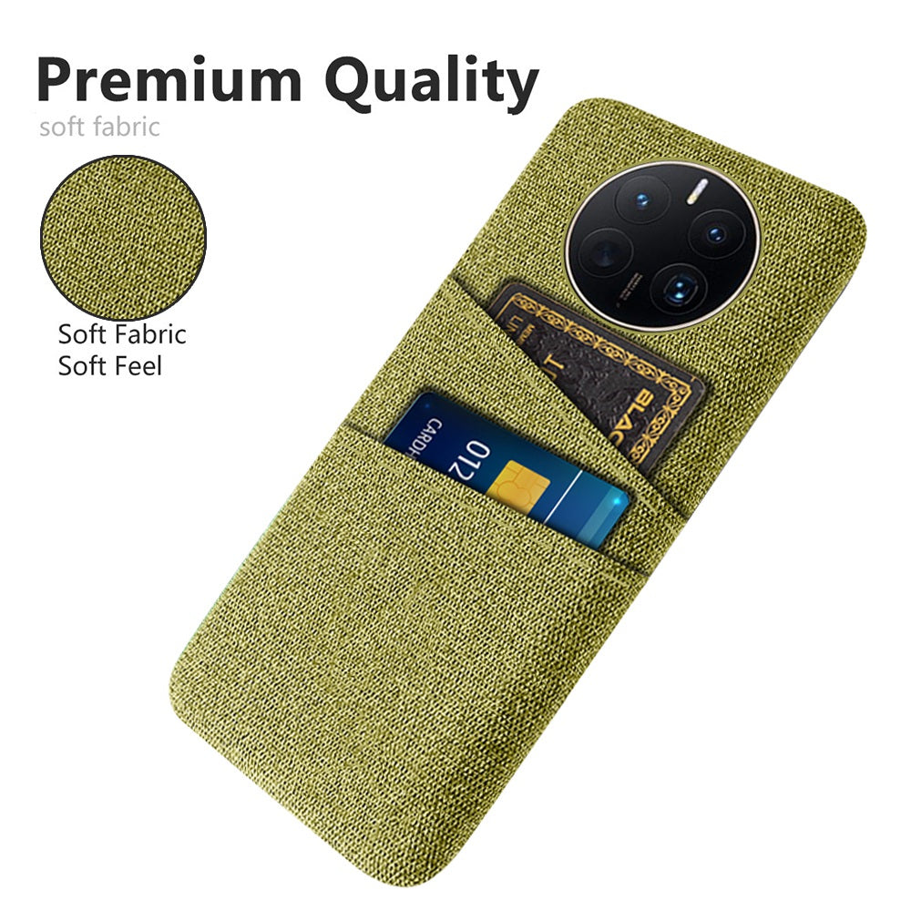 For Huawei Mate 50 Pro 4G Cloth Texture Anti-scratch Phone Case Dual Card Slots Design Protective Back Cover