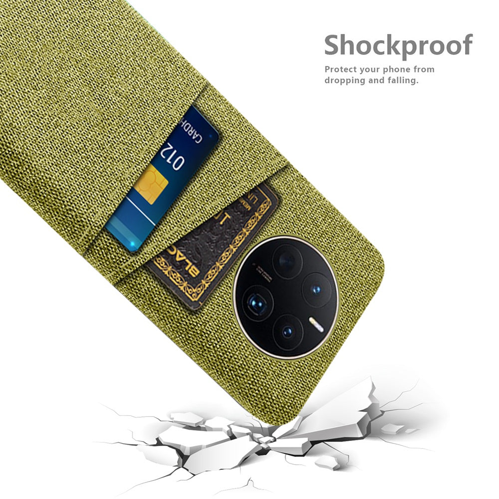 For Huawei Mate 50 Pro 4G Cloth Texture Anti-scratch Phone Case Dual Card Slots Design Protective Back Cover