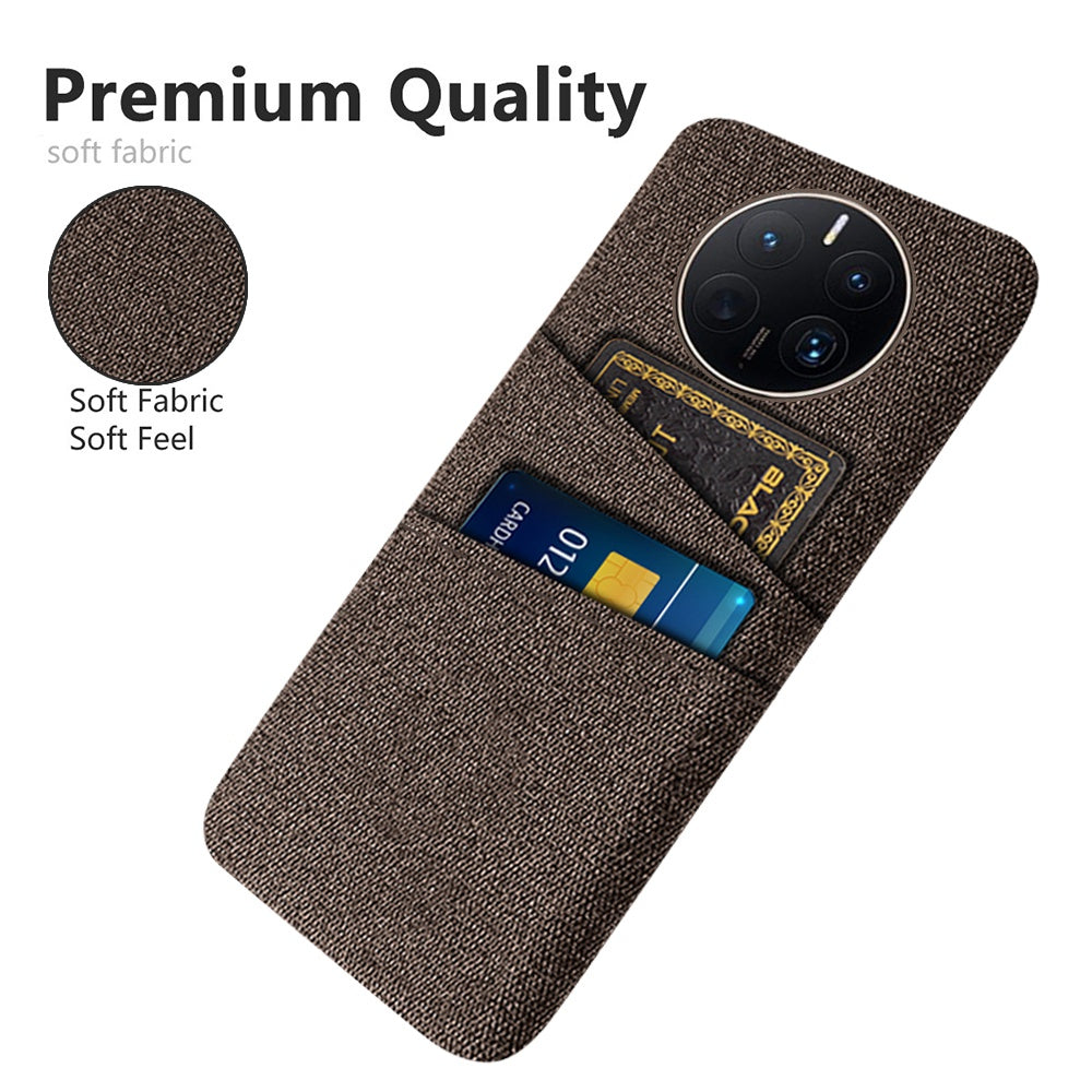 For Huawei Mate 50 Pro 4G Cloth Texture Anti-scratch Phone Case Dual Card Slots Design Protective Back Cover