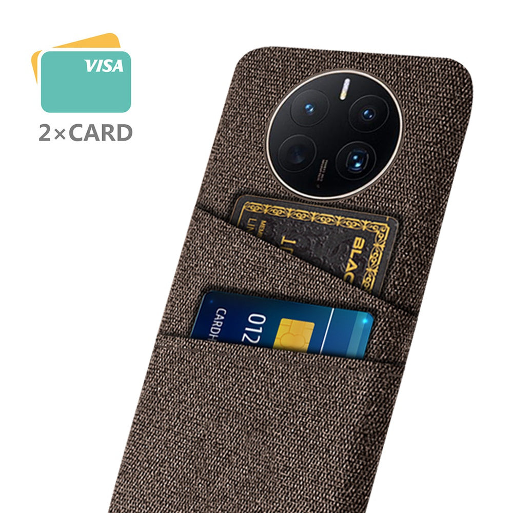 For Huawei Mate 50 Pro 4G Cloth Texture Anti-scratch Phone Case Dual Card Slots Design Protective Back Cover