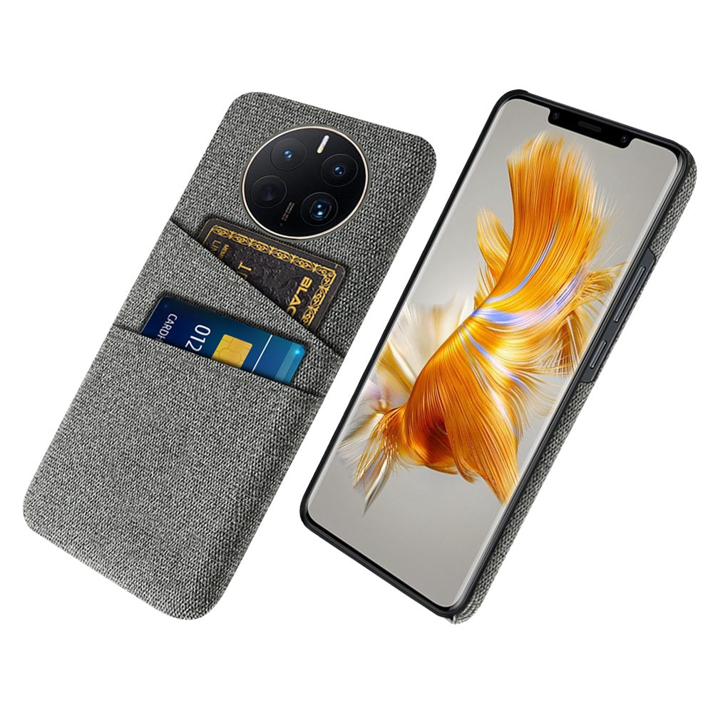 For Huawei Mate 50 Pro 4G Cloth Texture Anti-scratch Phone Case Dual Card Slots Design Protective Back Cover