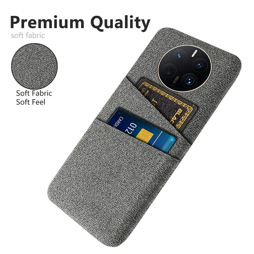 For Huawei Mate 50 Pro 4G Cloth Texture Anti-scratch Phone Case Dual Card Slots Design Protective Back Cover