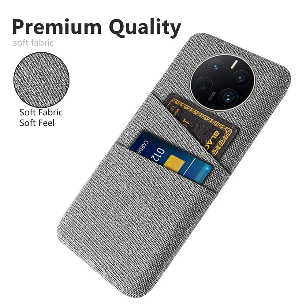 For Huawei Mate 50 Pro 4G Cloth Texture Anti-scratch Phone Case Dual Card Slots Design Protective Back Cover