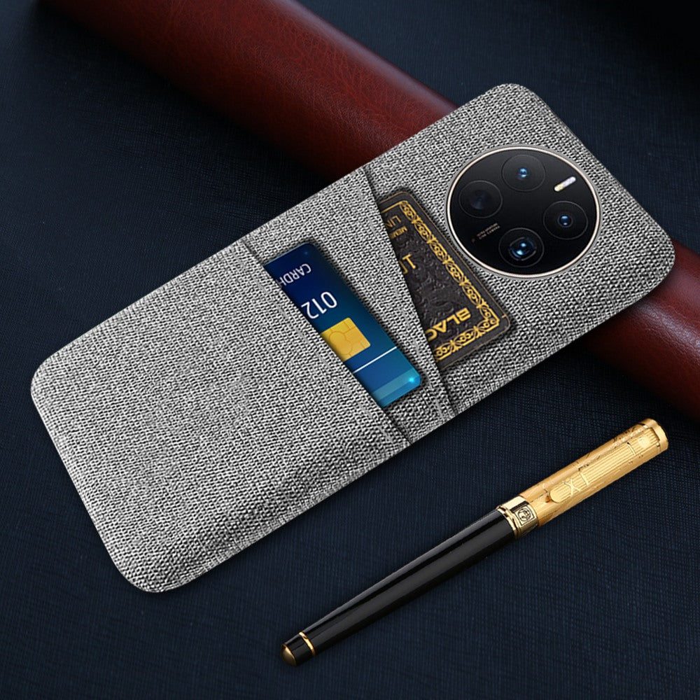 For Huawei Mate 50 Pro 4G Cloth Texture Anti-scratch Phone Case Dual Card Slots Design Protective Back Cover