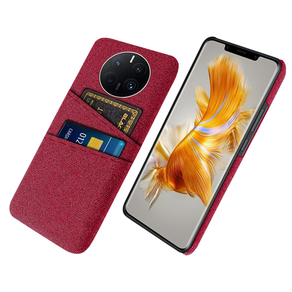 For Huawei Mate 50 Pro 4G Cloth Texture Anti-scratch Phone Case Dual Card Slots Design Protective Back Cover
