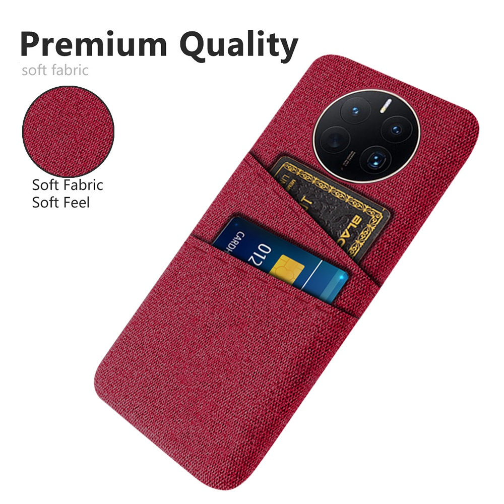 For Huawei Mate 50 Pro 4G Cloth Texture Anti-scratch Phone Case Dual Card Slots Design Protective Back Cover