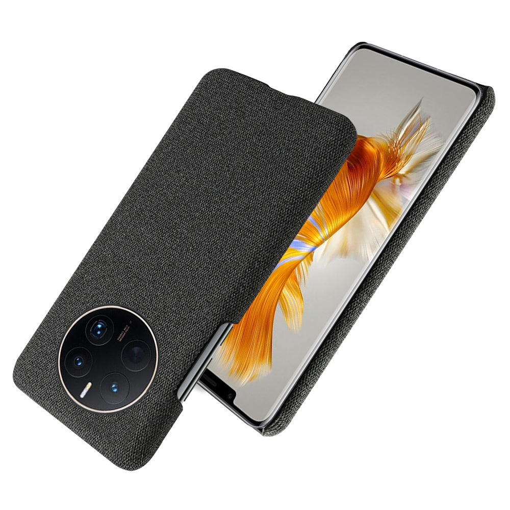 For Huawei Mate 50 Pro 4G Protective Case Anti-Scratch Hard PC+Cloth Phone Case Solid Color Shockproof Cover