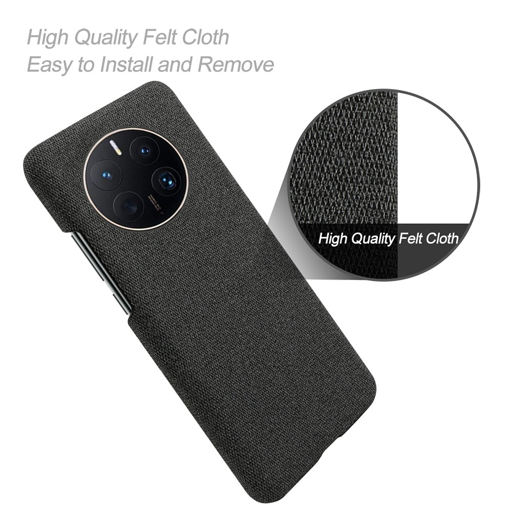 For Huawei Mate 50 Pro 4G Protective Case Anti-Scratch Hard PC+Cloth Phone Case Solid Color Shockproof Cover