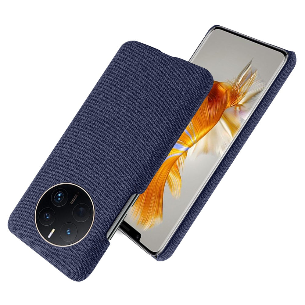 For Huawei Mate 50 Pro 4G Protective Case Anti-Scratch Hard PC+Cloth Phone Case Solid Color Shockproof Cover